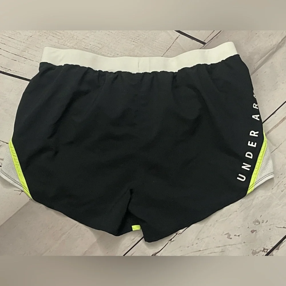 Under Armour Black and Neon Yellow Athletic Shorts - Picture 4 of 5